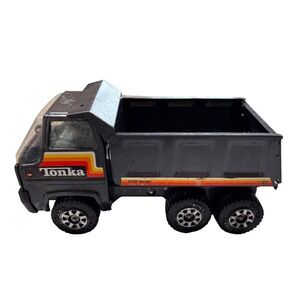 Vintage Tonka Dump Truck Toy Black Metal Pressed Steel Retro 1980S GVW 35000